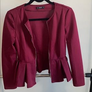 Maroon Peplum Jacket